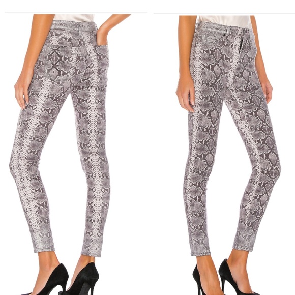 Like New Hudson Barbara High Waist Super Skinny Python Print Jean Size 25 - Picture 2 of 16